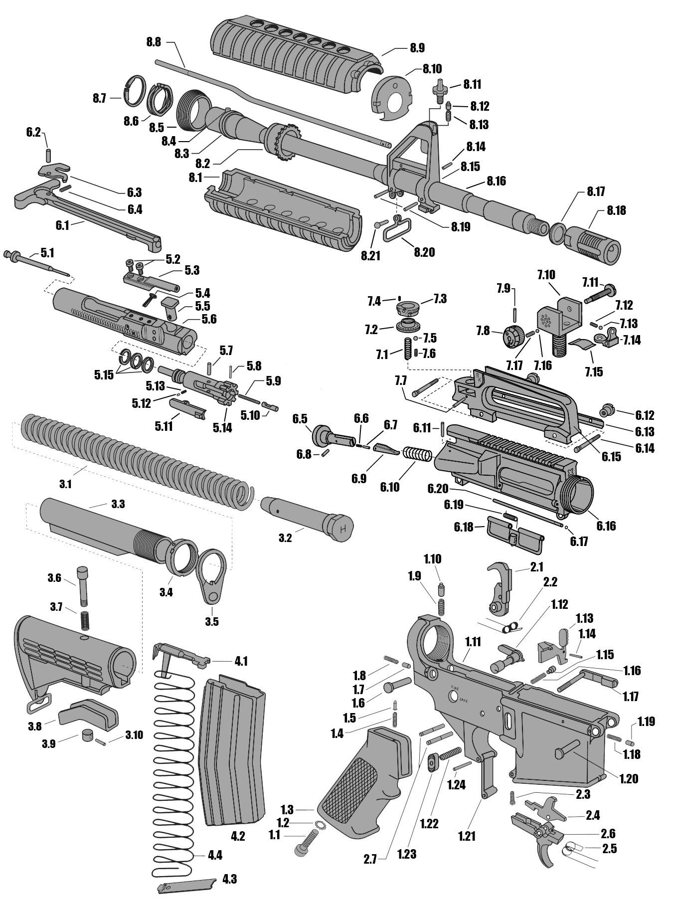 Схема будови AR15